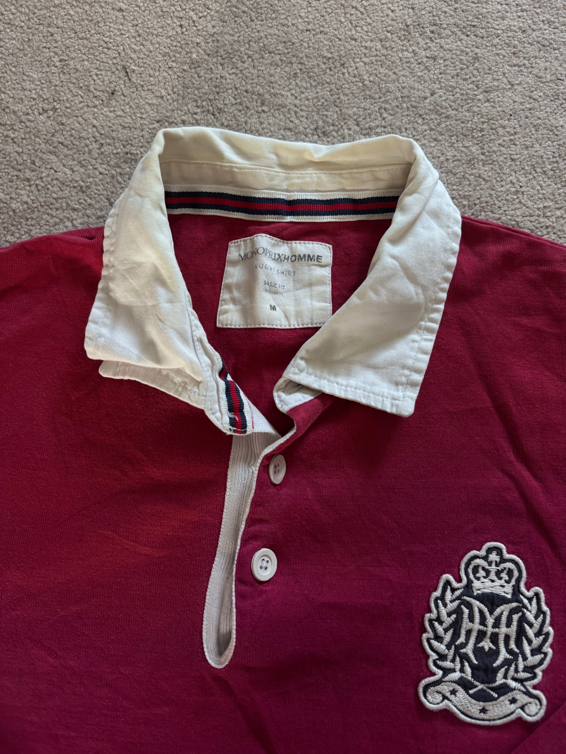 Medium Burgundy Red Rugby Shirt