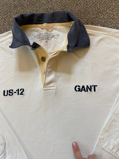 Large Gant White US-12 Rugby Shirt