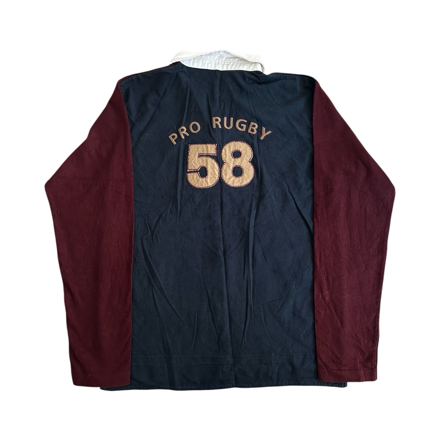 Aged 14 Childrentex Navy and Burgundy Rugby Shirt