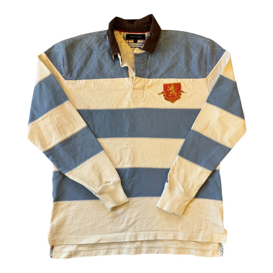 Large Tommy Hilfiger Blue And White Rugby Shirt