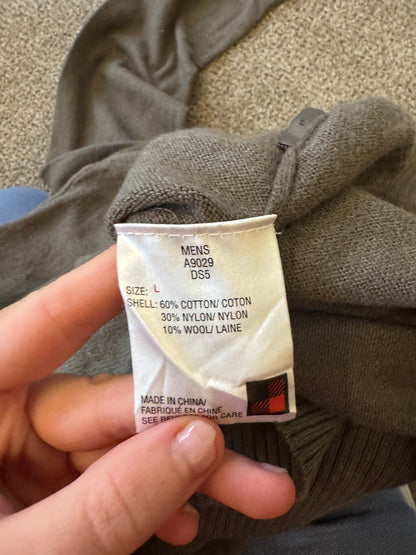 Large Woolrich Grey/ Green 1/4 Zip