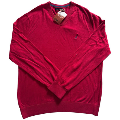 Large Nautica Red V-Neck Jumper