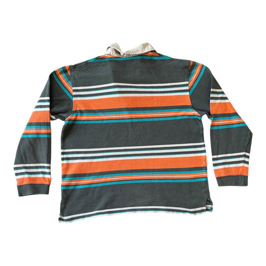 Medium Lacoste Orange and Grey Long Sleeved Polo Shirt