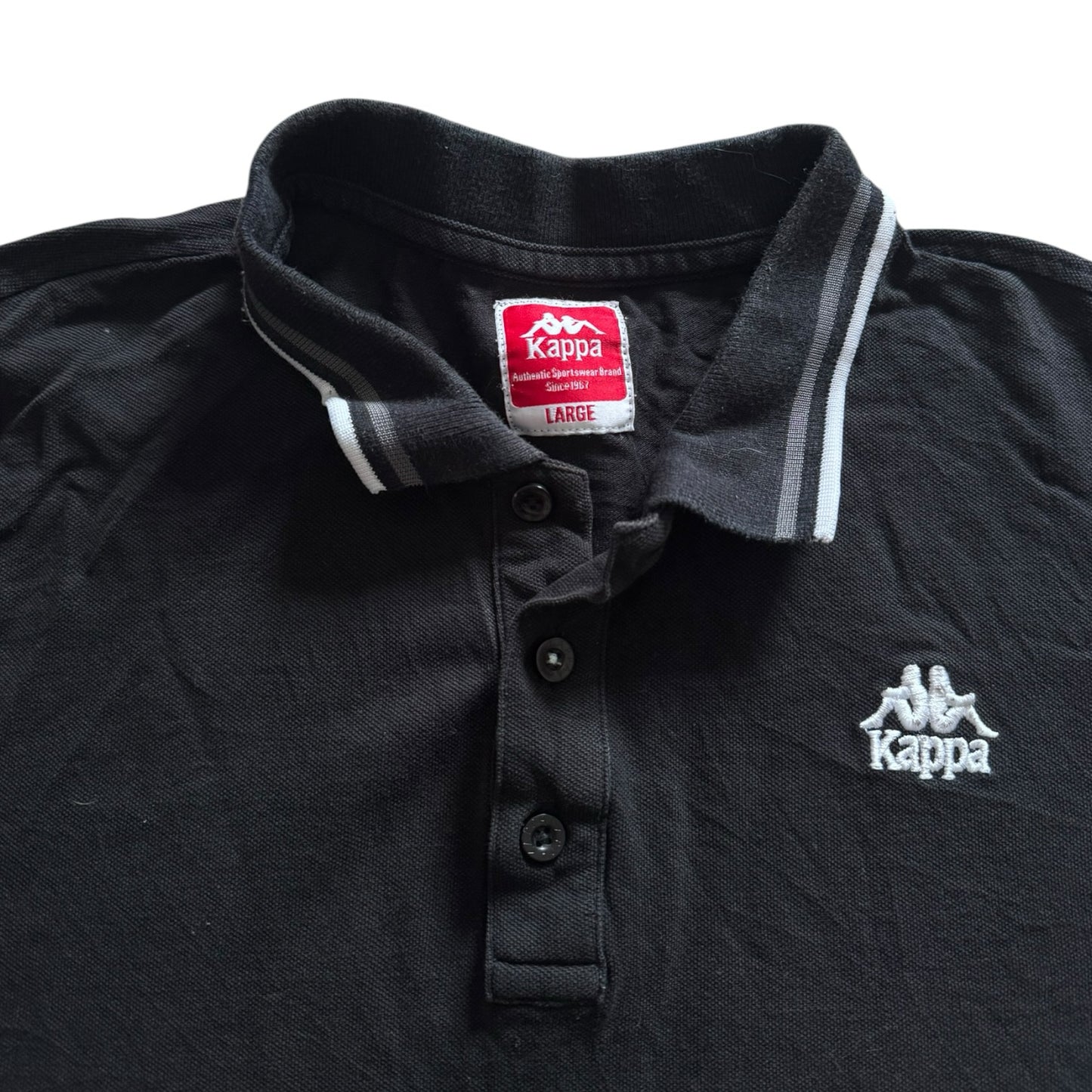 Large Kappa Black Polo Shirt