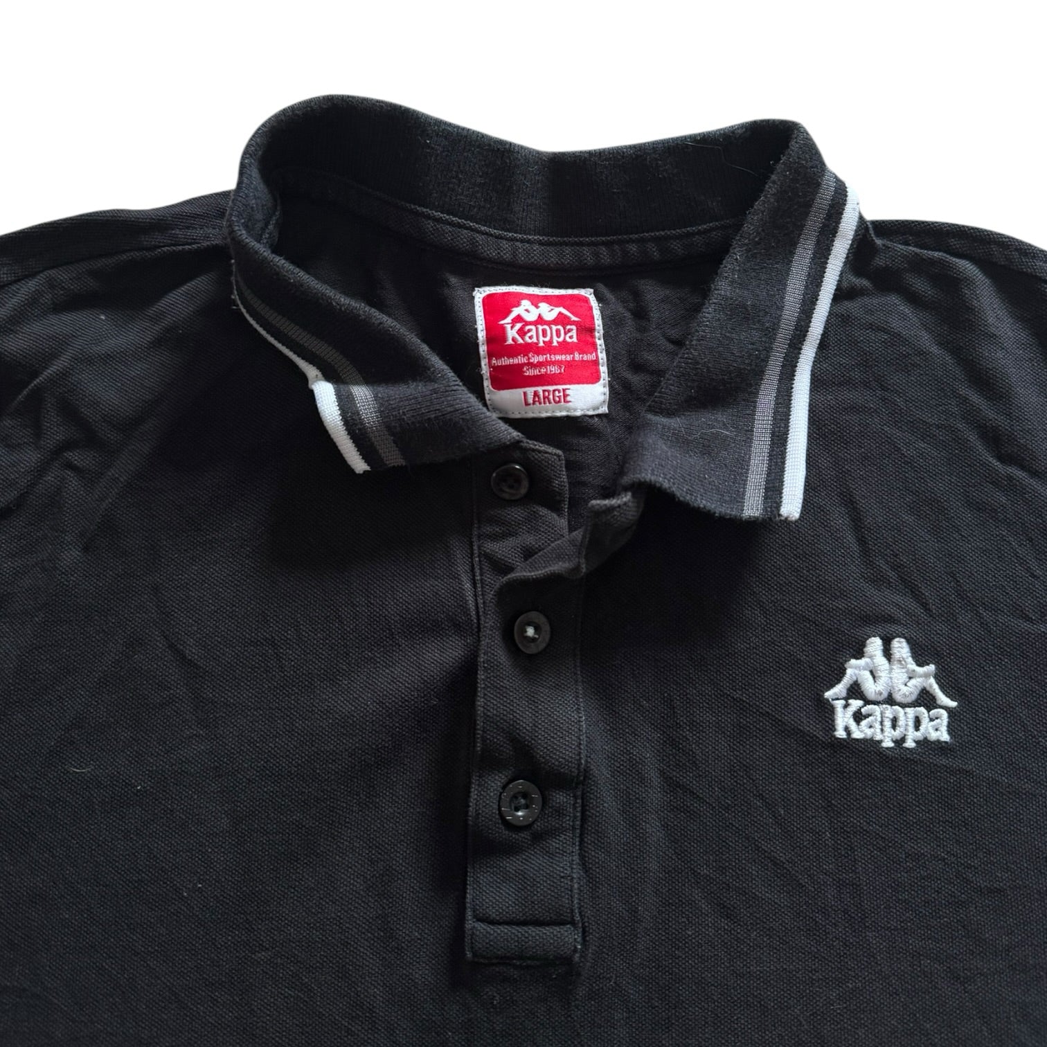 Large Kappa Black Polo Shirt