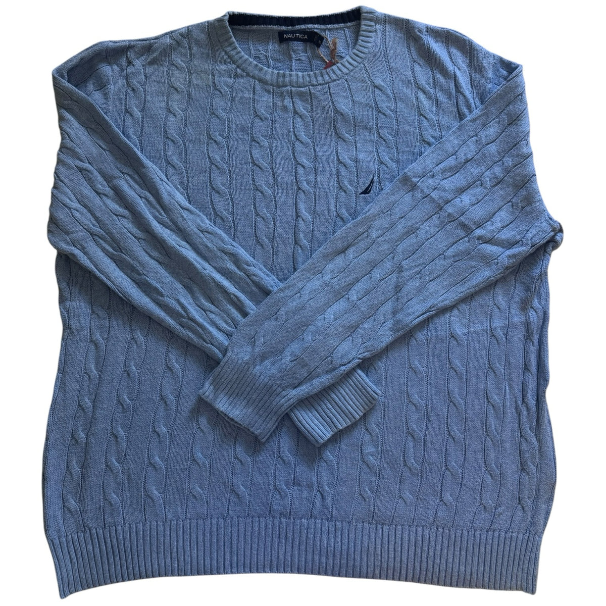 Extra large Nautica Light Blue Cable Knit Jumper