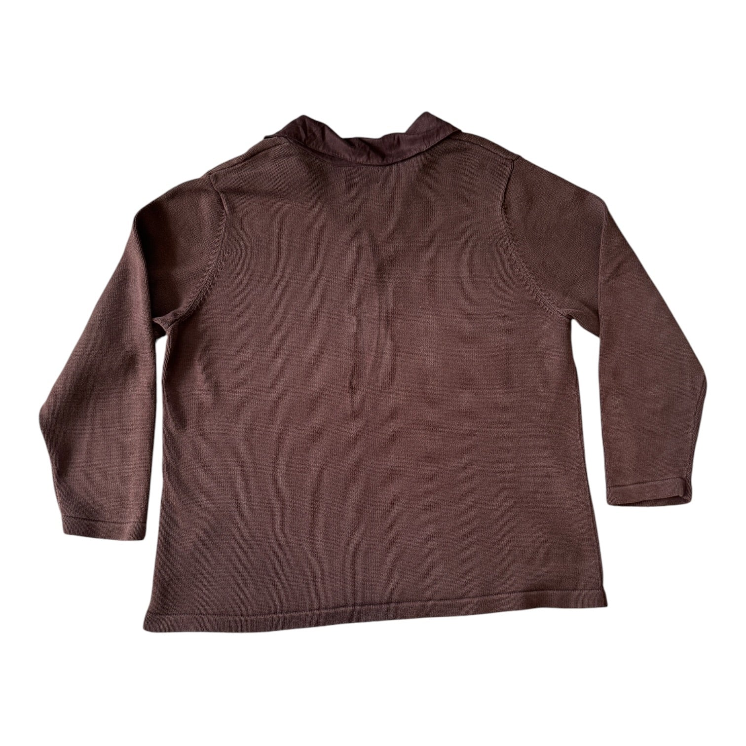Woman's Extra large Ralph Lauren Brown Knitted Collared Jumper