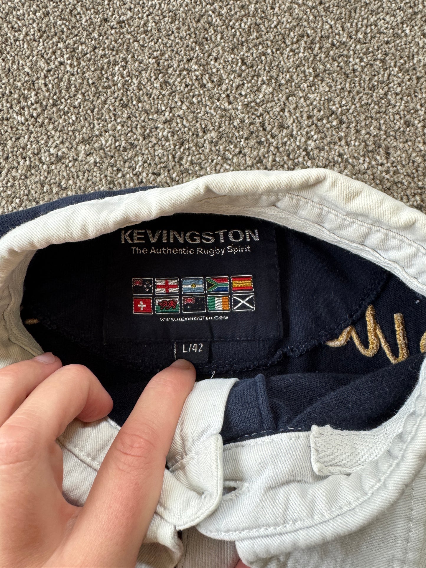 Large Kevingston Navy Argentina Rugby Shirt