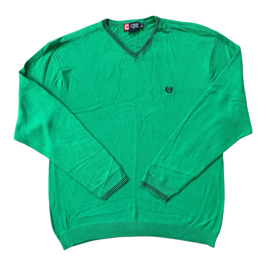 Extra large Chaps Bright Green V-Neck Jumper