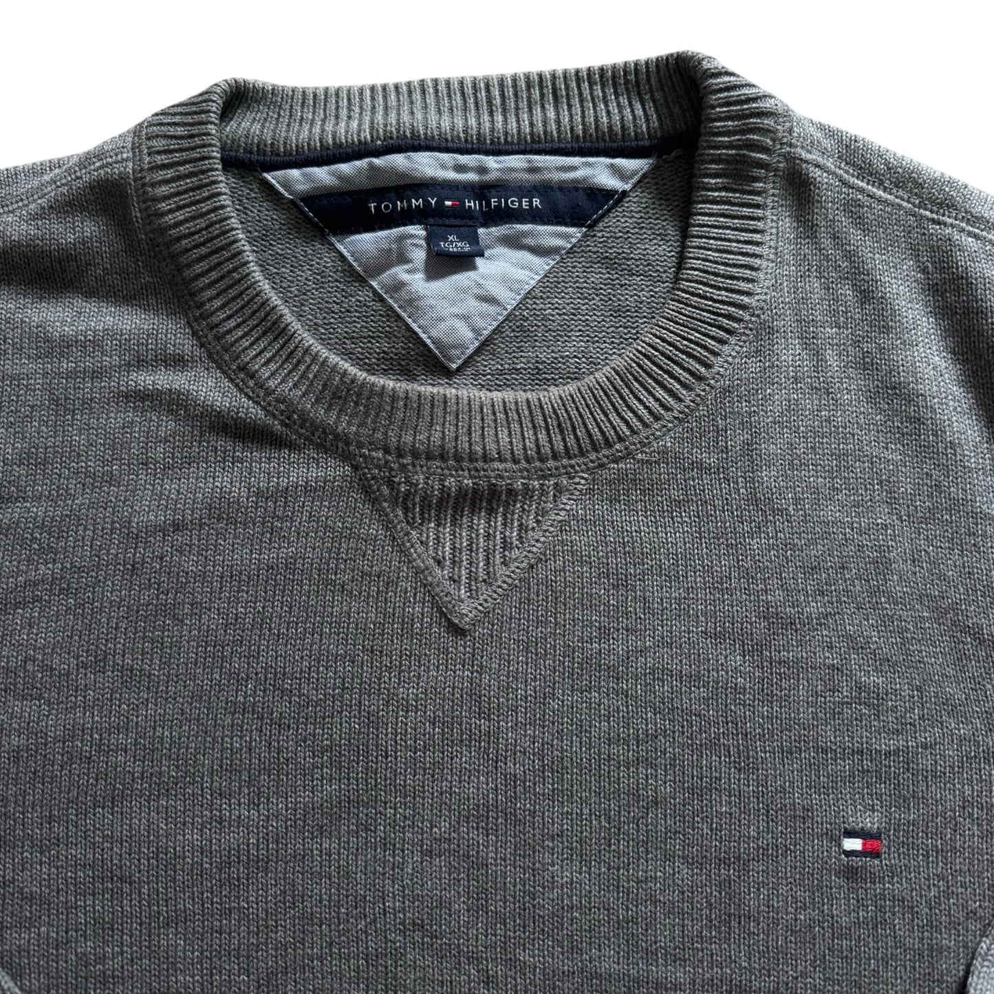 Extra large Tommy Hilfiger Grey Knitted Round Neck Jumper