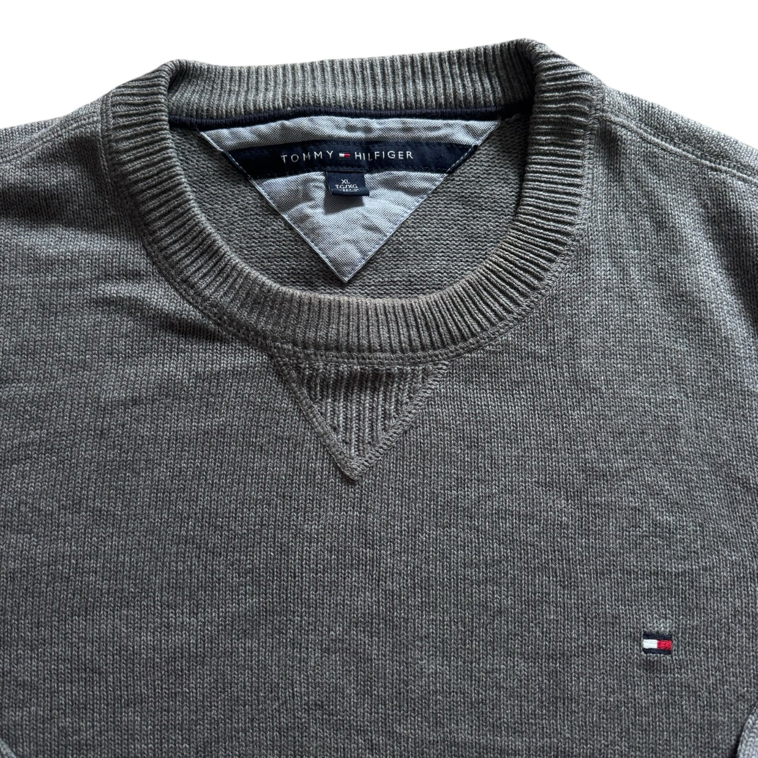 Extra large Tommy Hilfiger Grey Knitted Round Neck Jumper