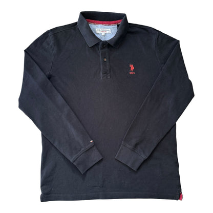 Small U.S. Polo Assn. Black Long Sleeved Polo Shirt