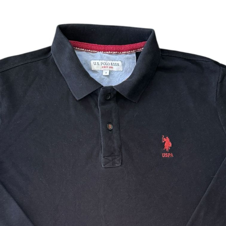Small U.S. Polo Assn. Black Long Sleeved Polo Shirt