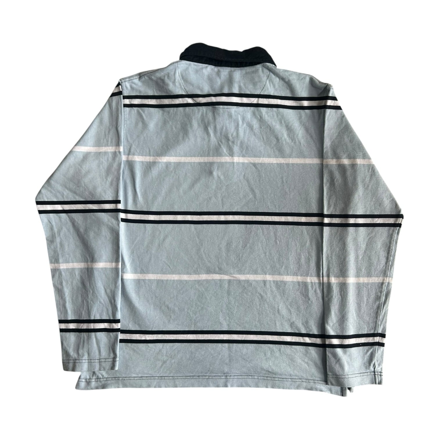 Medium Sacoor Blue, White and Black Rugby Shirt