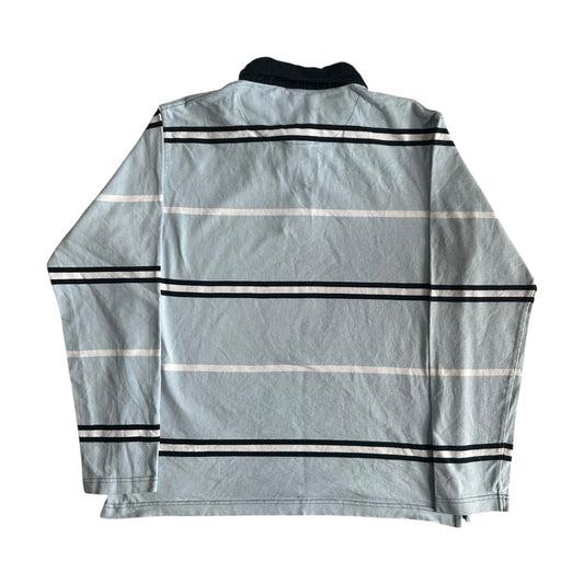 Medium Sacoor Blue, White and Black Rugby Shirt