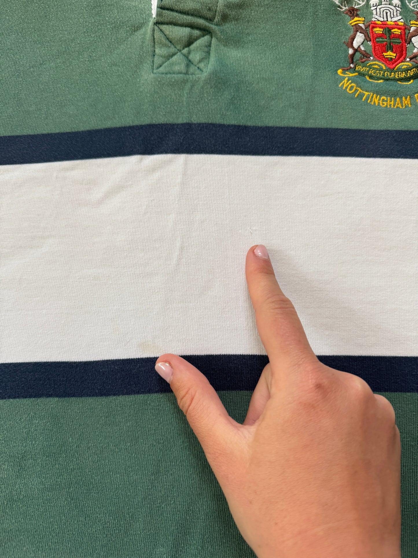 XXL Nottingham Rugby Green and White Rugby Shirt