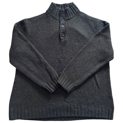 XXL Chaps Grey Green Knitted 1/4 Button Jumper