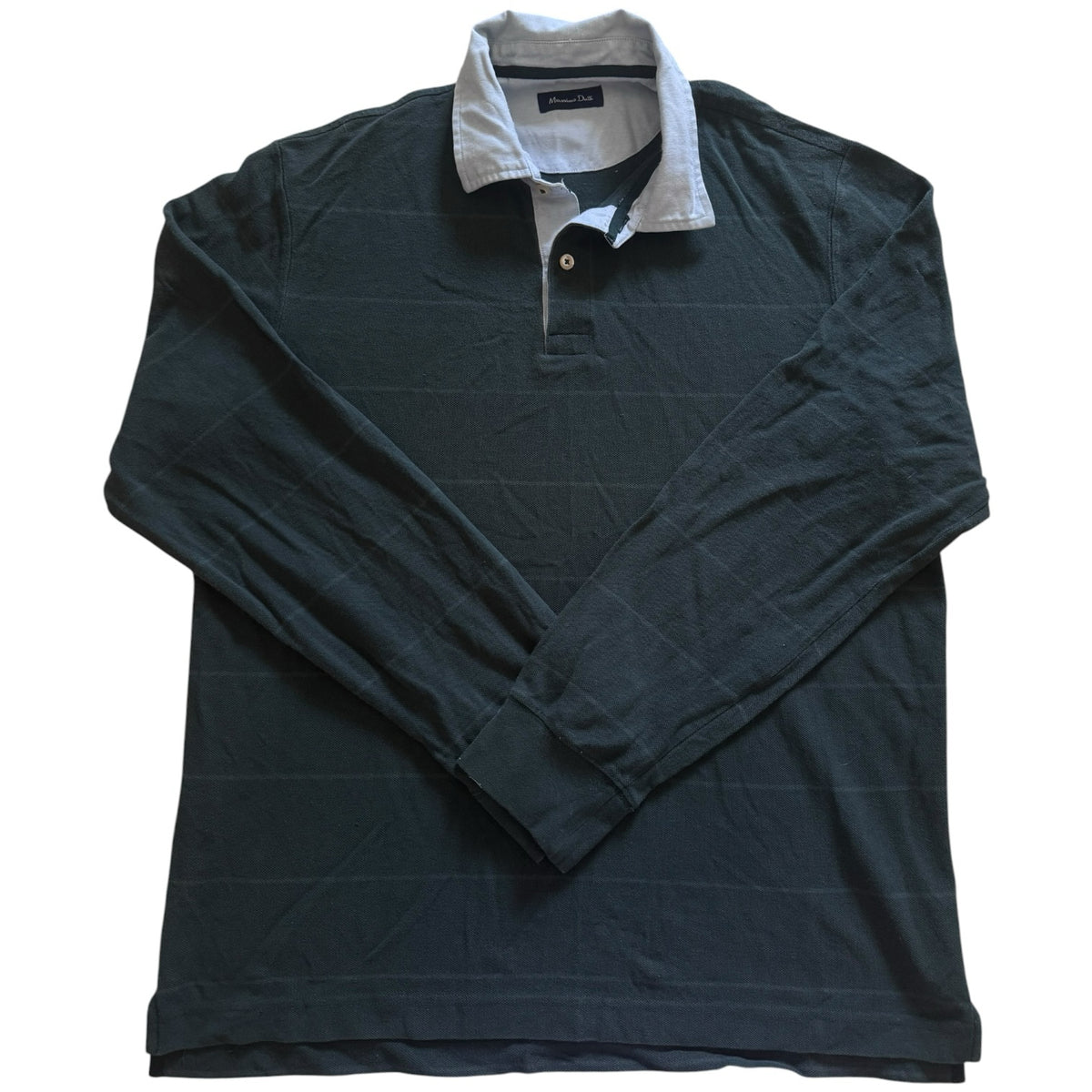 Large Massimo Dutti Greeny Blue Rugby Shirt