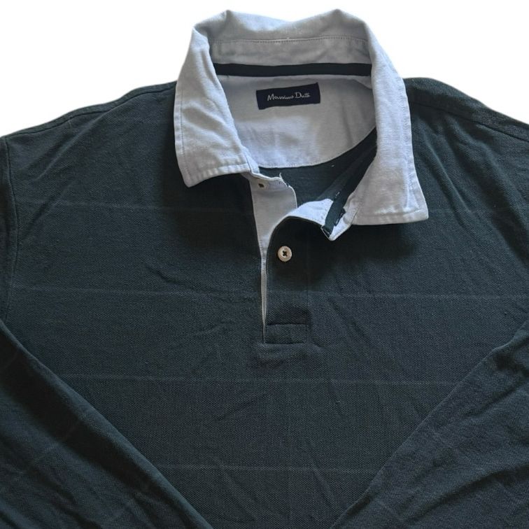 Large Massimo Dutti Greeny Blue Rugby Shirt