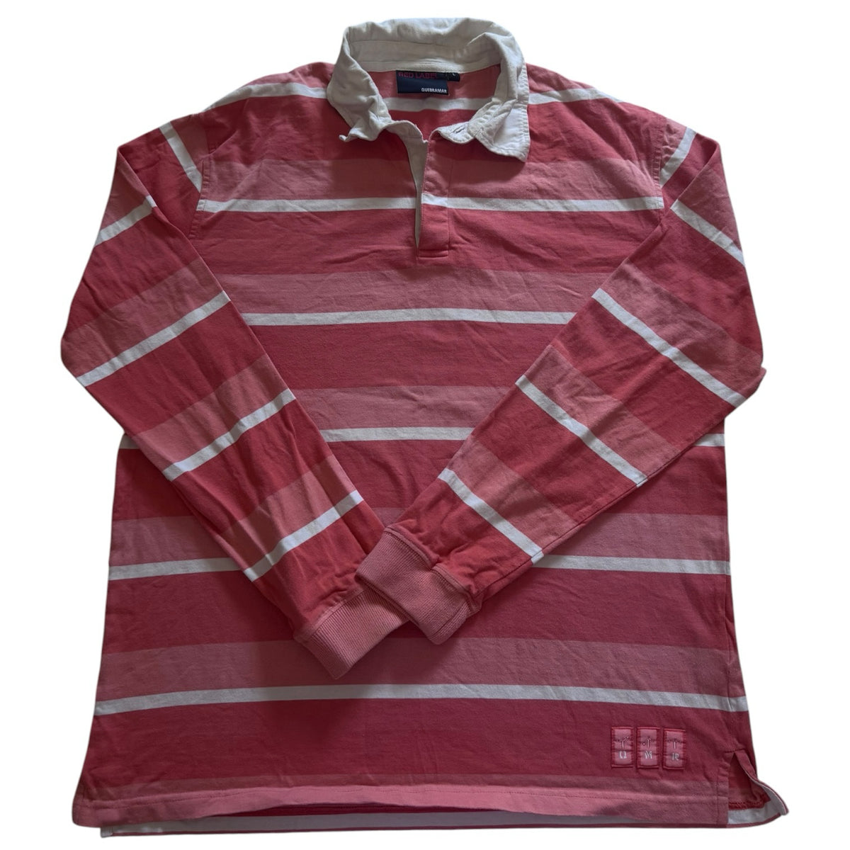 Large Quebramar Pink and White Rugby Shirt