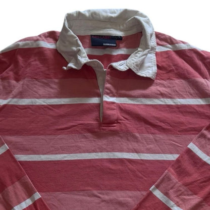 Large Quebramar Pink and White Rugby Shirt