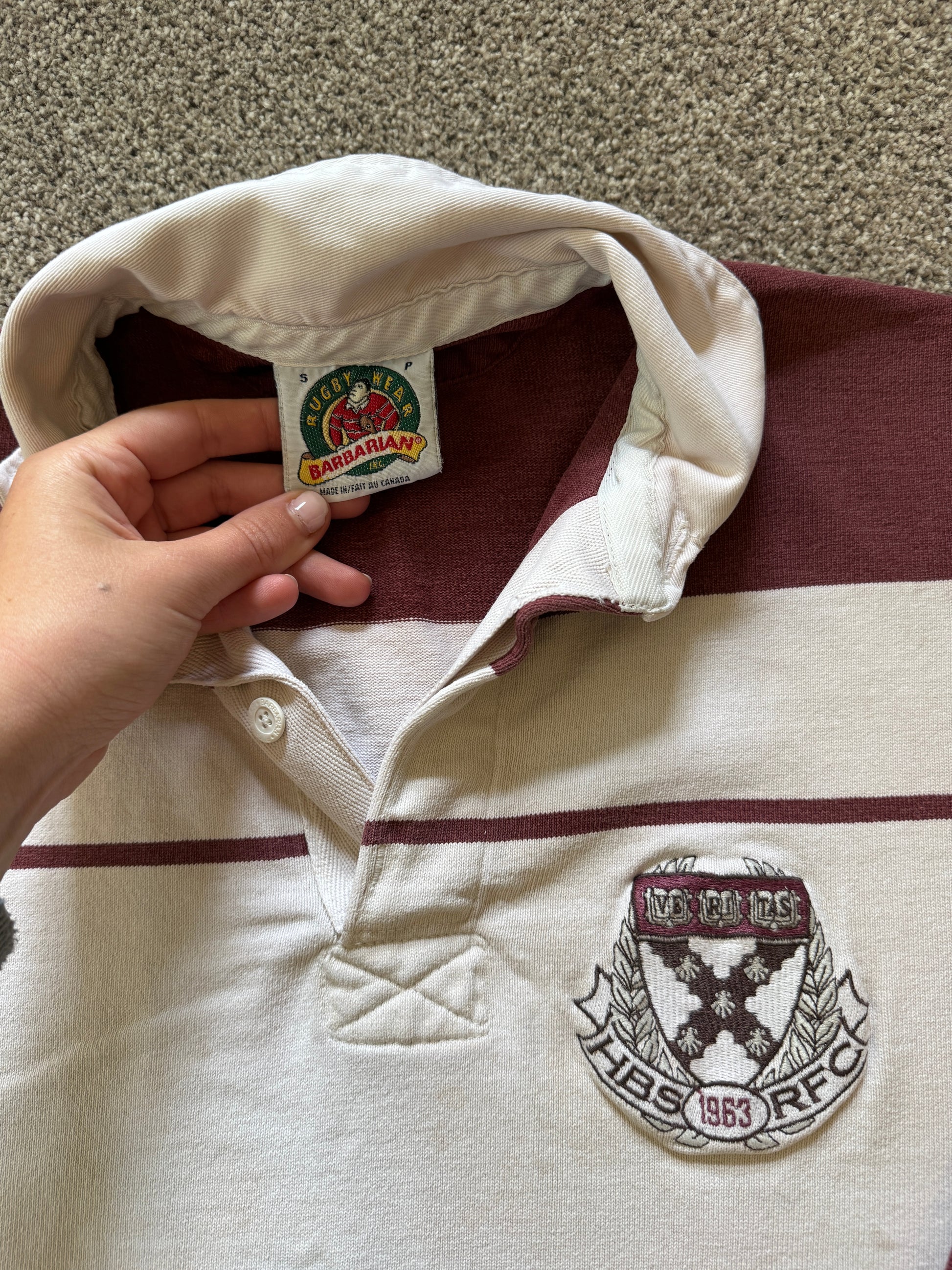 Small Barbarian White Harvard Business School Rugby Shirt