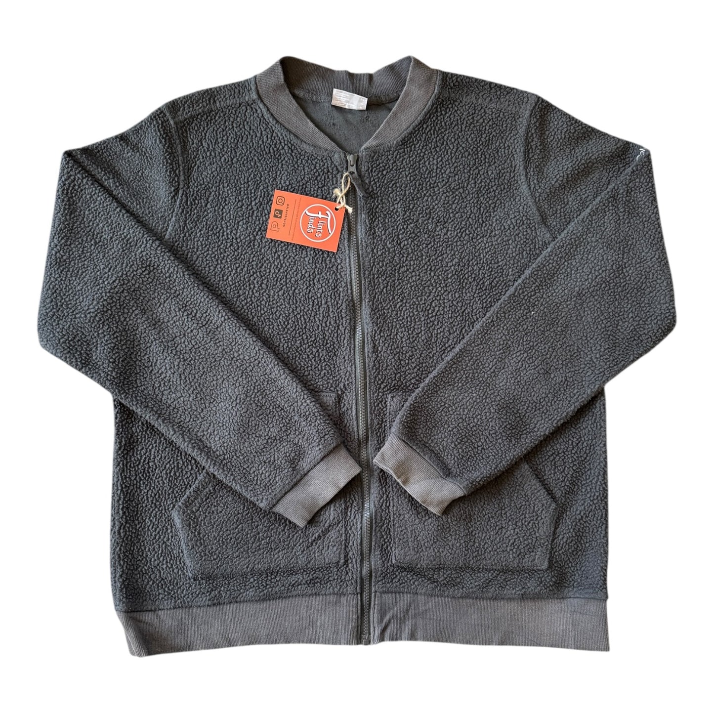 Large Columbia Grey Bomber Jacket Fleece
