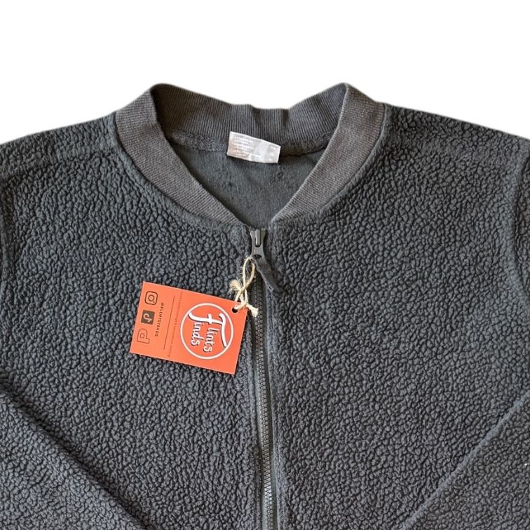 Large Columbia Grey Bomber Jacket Fleece