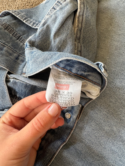 38/30 Wrangler Carpenter Denim Blue Jeans