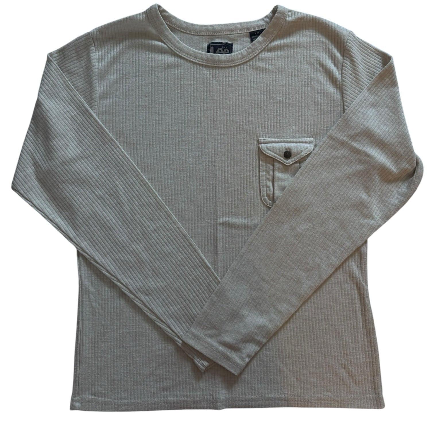 Medium Lee Beige Long Sleeved Ribbed T-Shirt