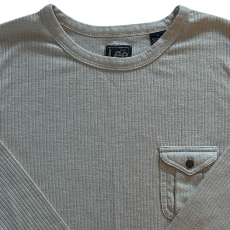 Medium Lee Beige Long Sleeved Ribbed T-Shirt