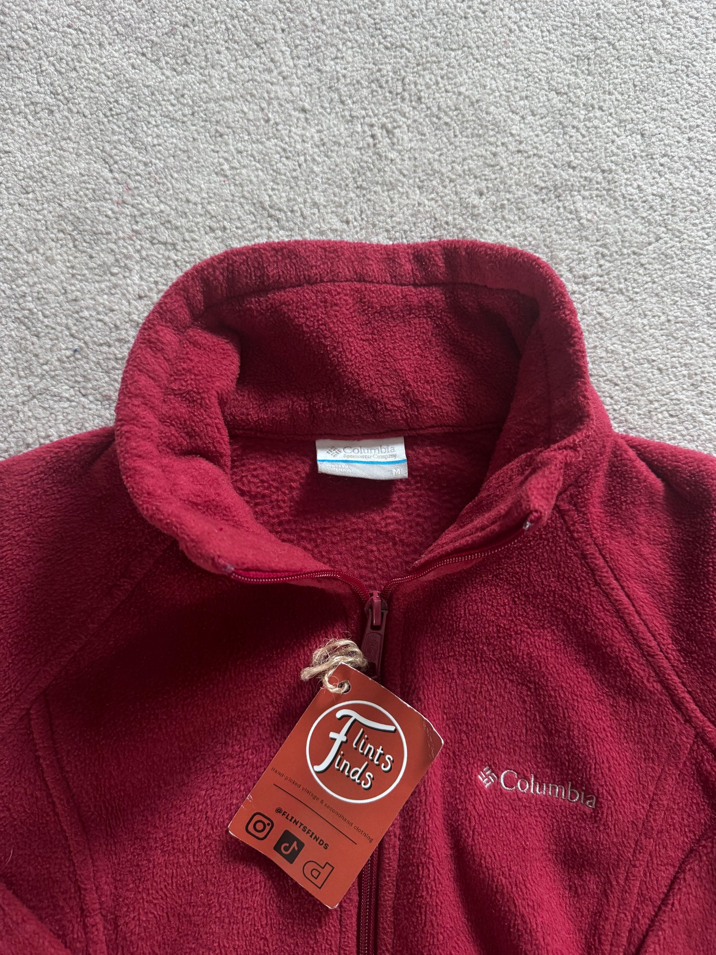 Woman's Medium Columbia Red Full Zip Fleece
