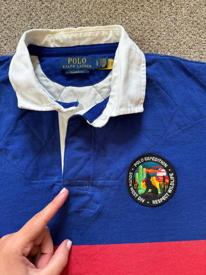 Large Ralph Lauren Expedition Colour Block Rugby Shirt