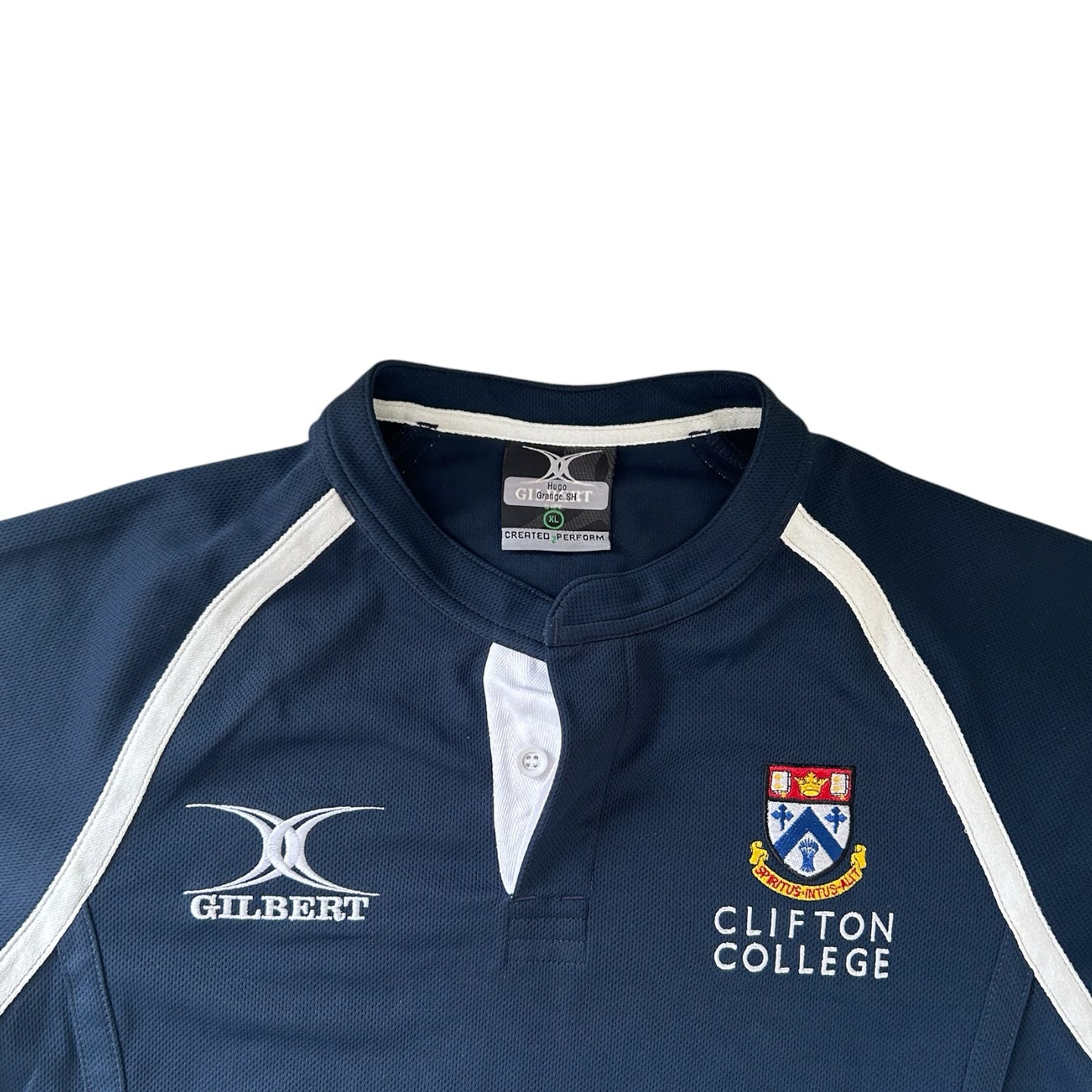 Extra large Gilbert Navy Clifton College Rugby Shirt