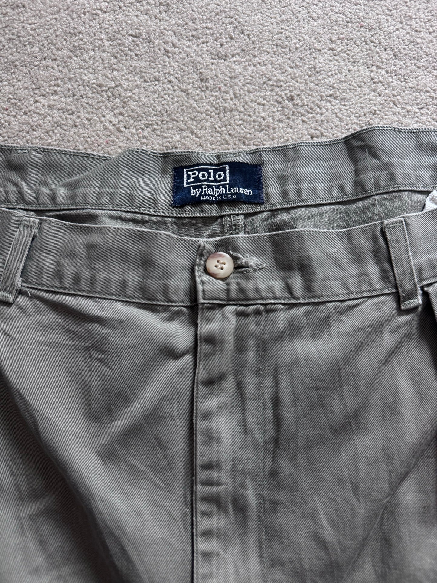 42" Ralph Lauren Green Pleated Chino Shorts