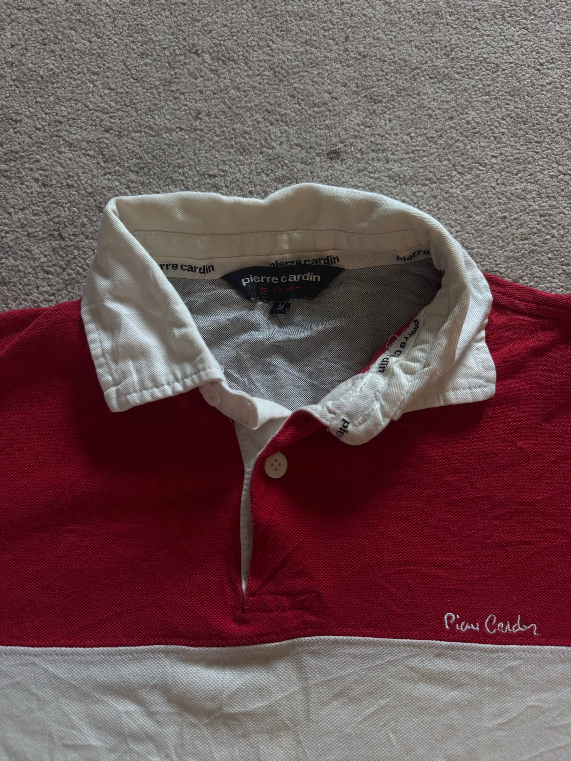 Medium Pierre Cardin Red Short Sleeved Rugby Shirt