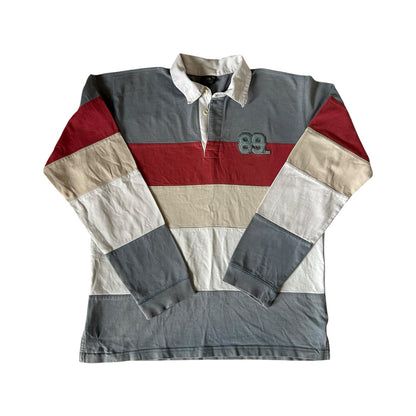 Large Lee Grey, Red and Cream Rugby Shirt