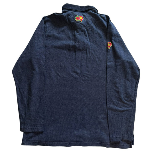 Large Lidl Navy Long Sleeved Polo Shirt