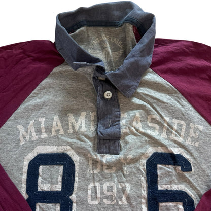 Medium Decoy Grey and Burgundy Rugby Shirt