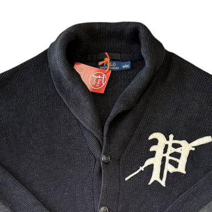 Large Ralph Lauren Black Knitted Shawl Neck Cardigan