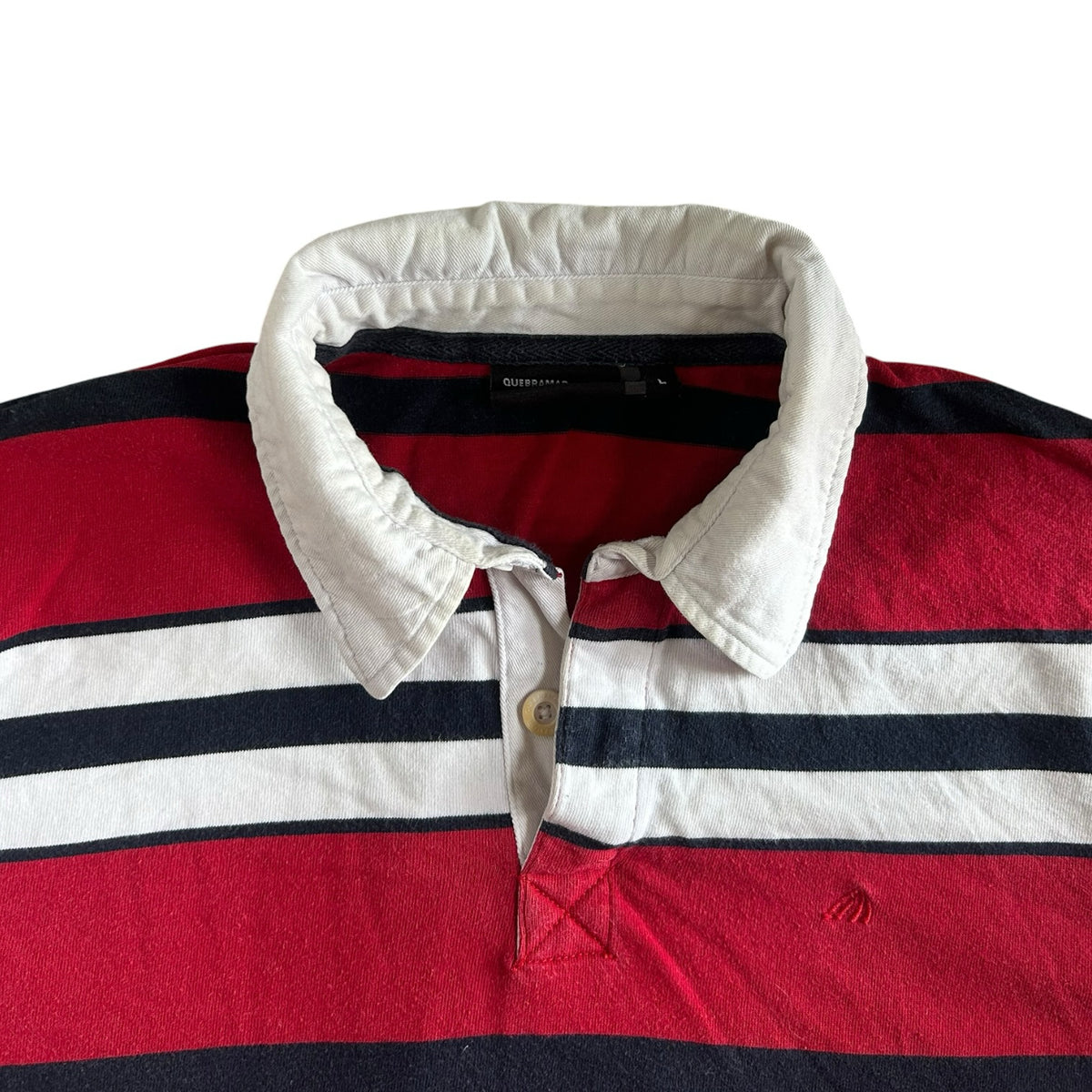 Large Quebramar Red, White and Navy Rugby Shirt