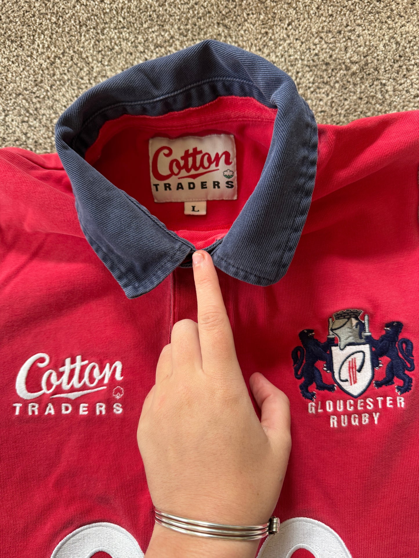 Large Cotton Traders 2003-05 Gloucester Red Rugby Shirt