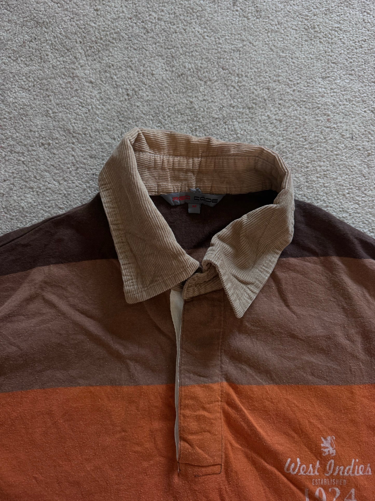 Medium Red Code Brown and Orange West Indies Rugby Shirt