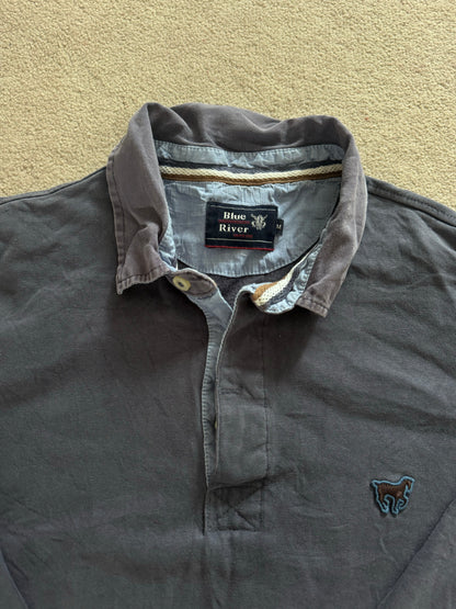 Medium Blue River Washed Blue Rugby Shirt