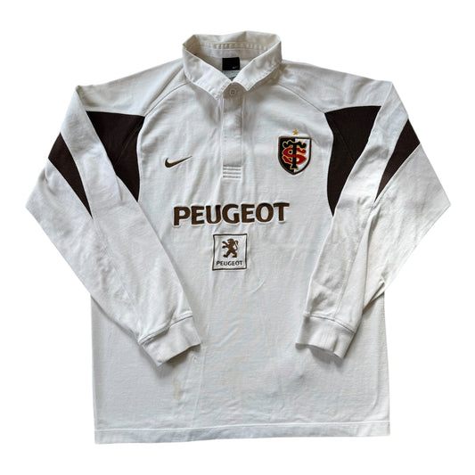 Large Nike White Toulouse Rugby Shirt - stained