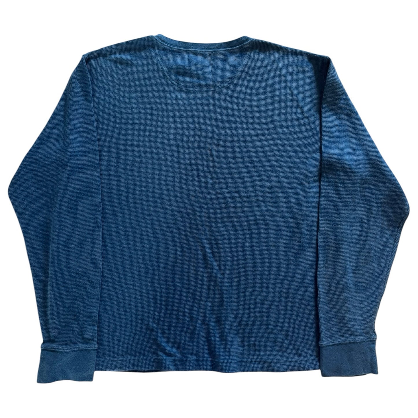 Large L.L.bean Blue Thin Waffle Knit Jumper