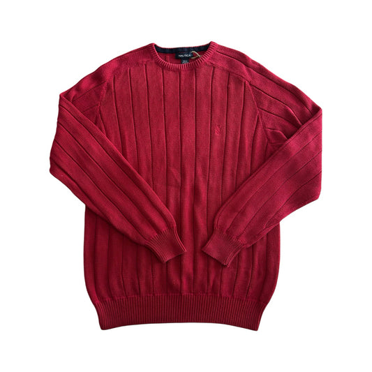 Extra large Nautica Red Knitted Ribbed Thick Jumper