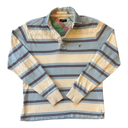 Large Gant Blue Striped Rugby Shirt - Marked