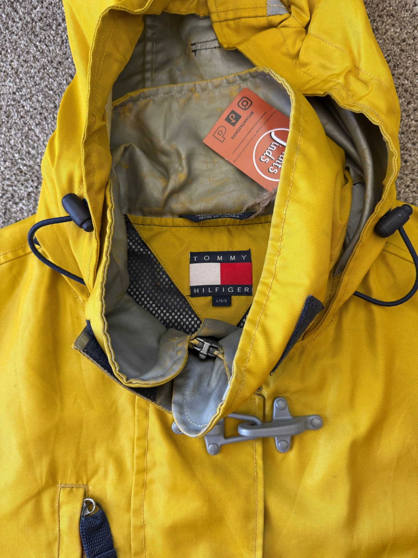 Large 90's Tommy Hilfiger Yellow Sailing Gear Jacket