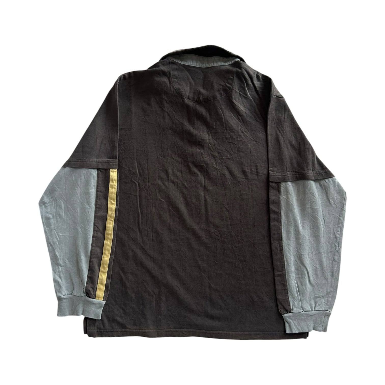 Large Via Dutto Brown and Yellow Rugby Shirt